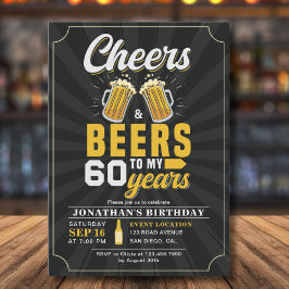 Invitación Cheers and Beers to my 60 Years Fun Birthday