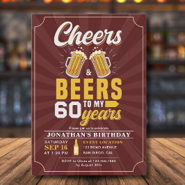 Invitación Cheers and Beers to my 60 Years Red
