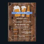 Invitación Cheers & Beers BBQ Cumpleaños fiesta CUALQUIER AÑO<br><div class="desc">La fiesta de cumpleaños de las cervezas y las ovejas rústicas invita al diseño. Perfecto para cualquier fiesta de cumpleaños de edad. SIMPLEMENTE CAMBIE EL TEXTO PARA QUE SE AJUSTE A SU FIESTA. Impresión trasera incluida</div>