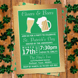 Invitación Cheers & Beers Shamrock St. Patrick's Day Fiesta