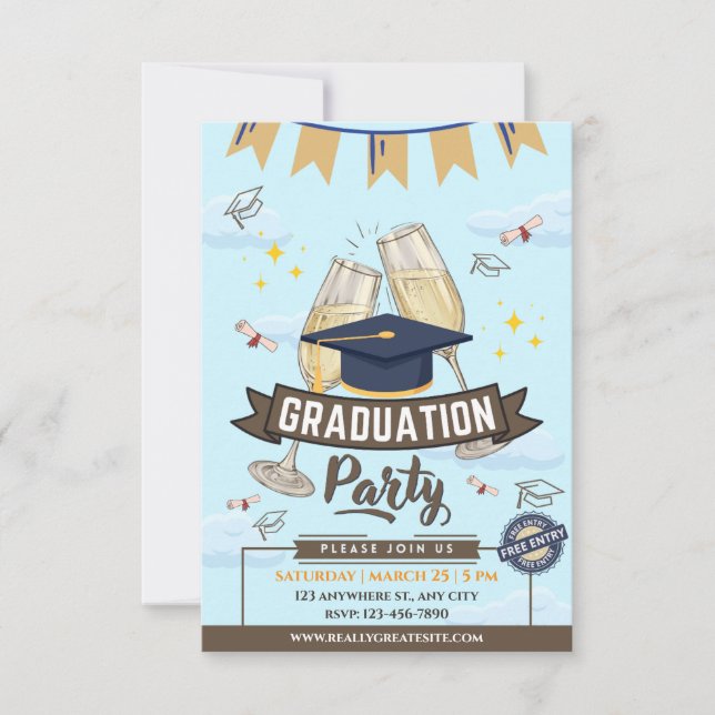 Invitación Cheers Graduation Party Class of 2026 Invitation (Anverso)