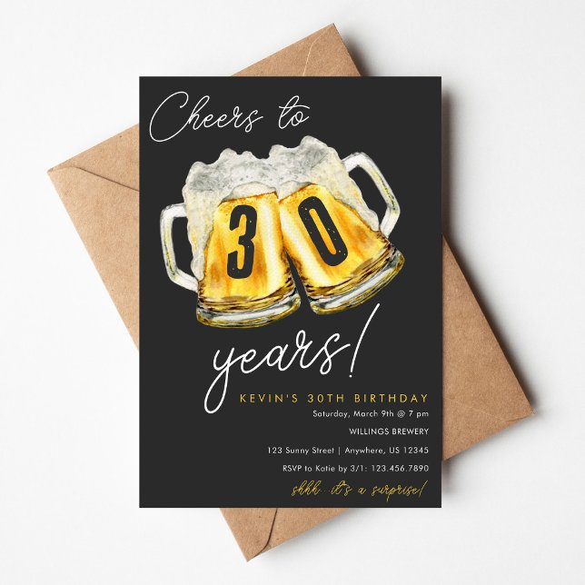 Invitación Cheers to 30 Years Birthday Invitation (Subido por el creador)