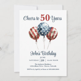 Invitación Cheers to 50 Years Birthday Party 