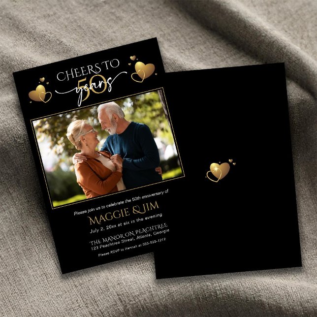 Invitación Cheers to 50 Years Photo Wedding Anniversary  (Subido por el creador)