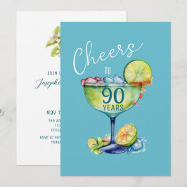 Invitación Cheers to 90 Years Milestone Birthday 