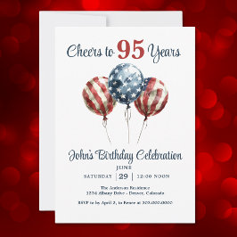 Invitación Cheers to 95 Years Birthday Party Invitation
