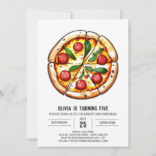 Invitación Cheese Personalizado Pizza Cumpleaños