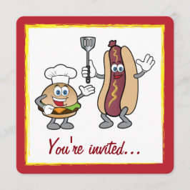 Invitación Cheeseburger y Cocina de Perro Caliente