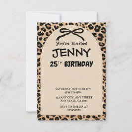 Invitación Cheetah Print Custom Kids Birthday Invite Party 