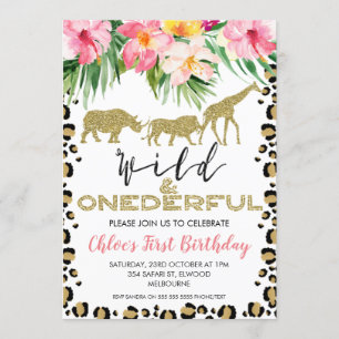 Invitación Cheetah Print Safari Wild Un Maravilloso Cumpleaño