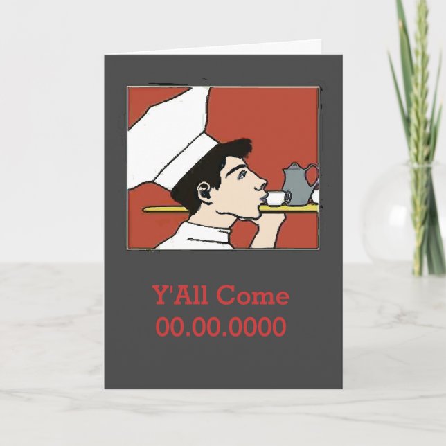 Invitación Chef con café, agrega texto (Anverso)