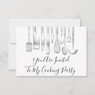 Invitación Chef de cocina de fiesta de cocina restaurante bla