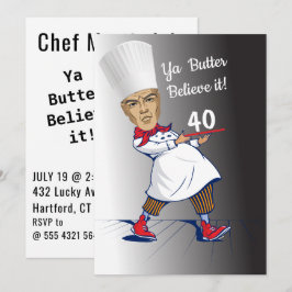 Invitación Chef 🎉 Funny Cook 40 cumpleaños
