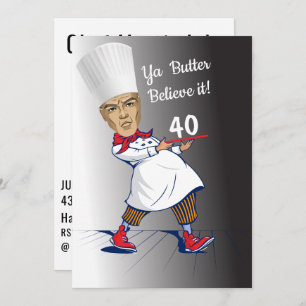 Invitación Chef 🎉 Funny Cook 40 cumpleaños