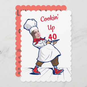 Invitación Chef 🎉 Funny Cook 40 cumpleaños