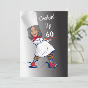 Invitación Chef 🎉 Funny Cook 60 cumpleaños Funny