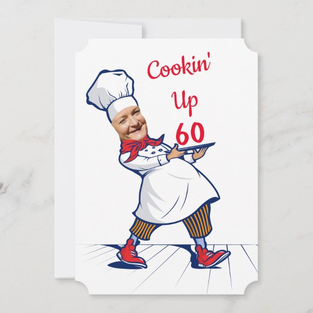 Invitación Chef 🎉 Funny Cook 60 cumpleaños Funny (Anverso)