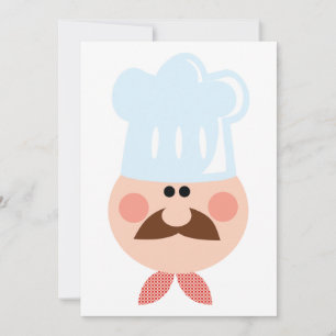 Invitación Chef italiano con bigote y sombrero