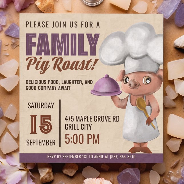 Invitación Chef maestro de huertos de cerdo de familia (Subido por el creador)