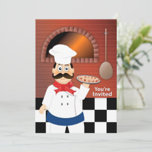 Invitación Chef Mama Mia Pizza Fest Haciendo Pizza