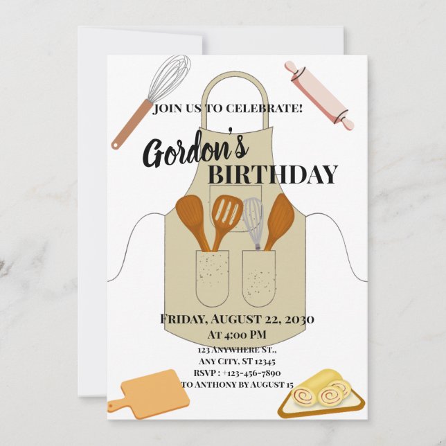 Invitación Chef Natural Baking (Anverso)