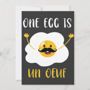Invitación Chef - Un huevo es Un Oeuf divertido chiste de hue