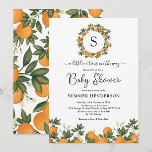 Invitación Cheful Little Cutie Botanical Citrus Baby Shower