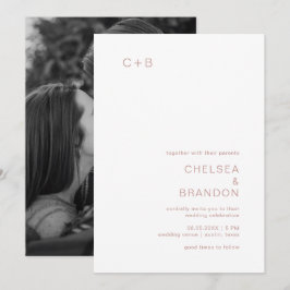 Invitación Chelsea Dusty Boda moderno rosado