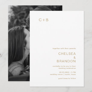 Invitación Chelsea Gold Boda moderno