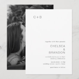 Invitación Chelsea Grey Moderno Boda