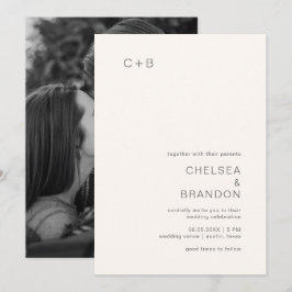 Invitación Chelsea Ivory Modern Boda