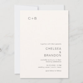 Invitación Chelsea Ivory Modern Boda