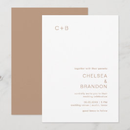 Invitación Chelsea Taupe Boda moderno