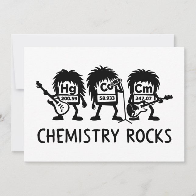 Invitación Chemistry Rocks Science Rock Band (Anverso)