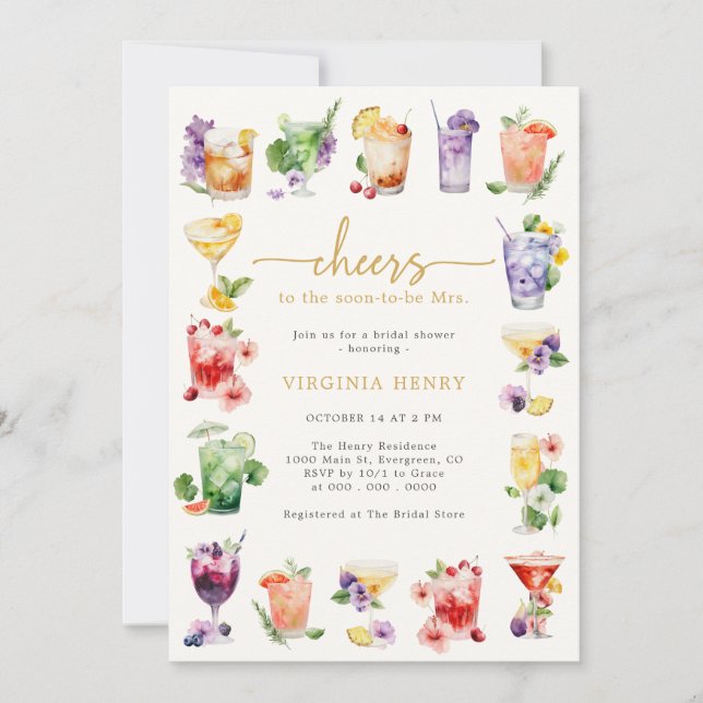 Invitación Cheque Bridal Shower (Anverso)