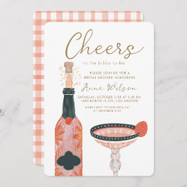 Invitación Cheque Bridal Shower Wine Glass Pink