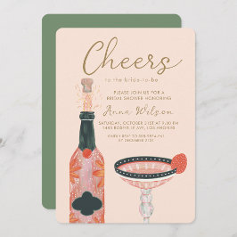 Invitación Cheque Bridal Shower Wine Glass Pink