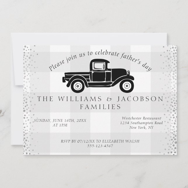 Invitación Cheque de búfalo gris del camión de la época del p (Anverso)