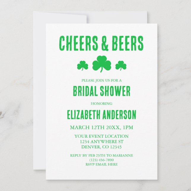Invitación Cheque y duchas de novias (Anverso)