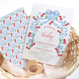 Invitación Cherry Baby está a punto de dar una ducha de bebé 