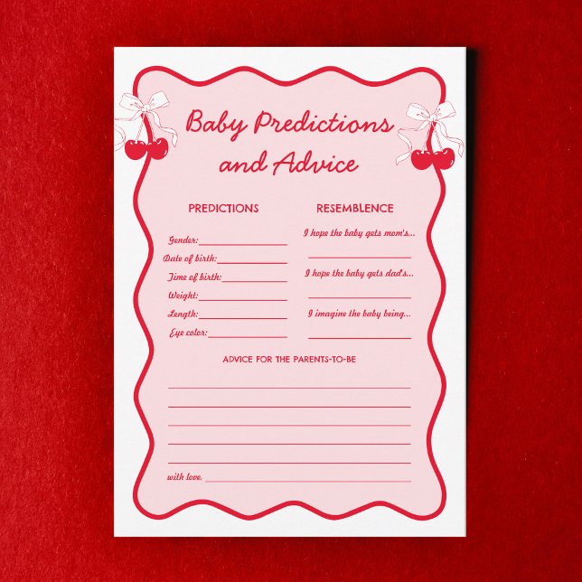 Invitación Cherry Baby Shower Babies Predictions and Advice  (Subido por el creador)