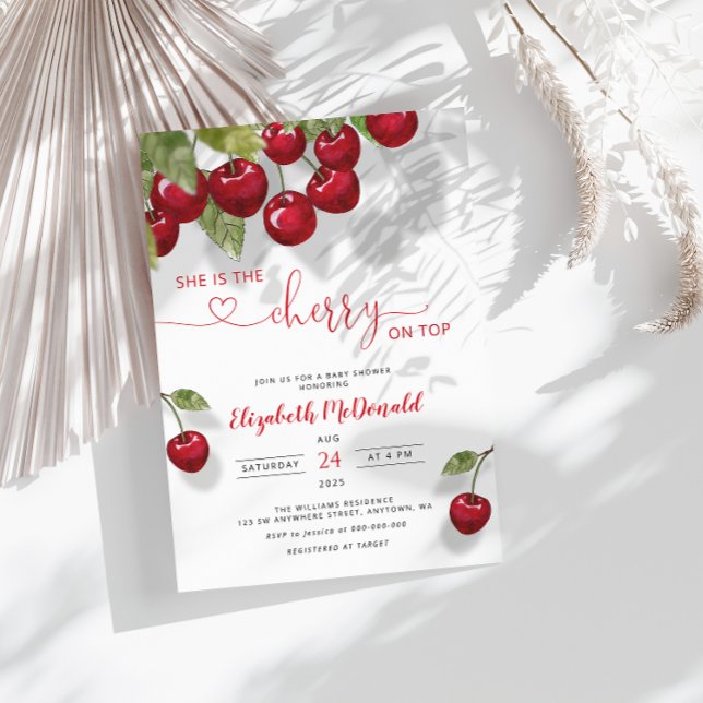 Invitación Cherry Baby Shower | Bebé dulce (Subido por el creador)