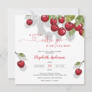 Invitación Cherry Baby Shower   Bebé dulce