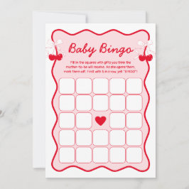 Invitación Cherry Baby Shower Bingo Game Card