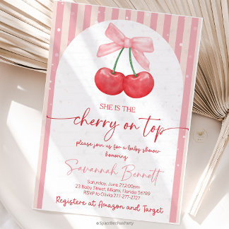 Invitación Cherry Baby Shower Cherry on Top