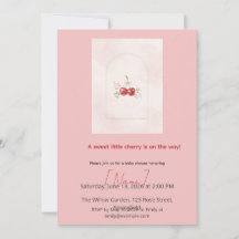 Cherry Baby Shower, Editable