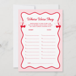 Invitación Cherry Baby Shower Where Were They Game