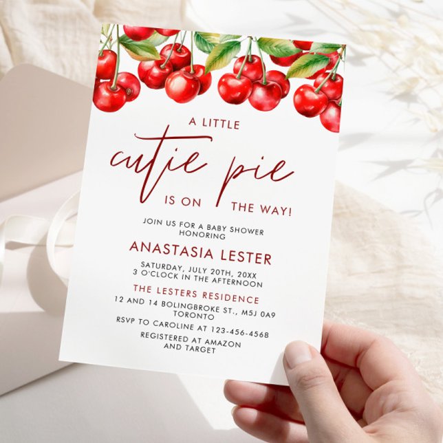 Invitación Cherry Berry Sweet Baby Shower (Subido por el creador)