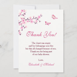 Invitación Cherry Blossom Baby Shower Downloable Gracias