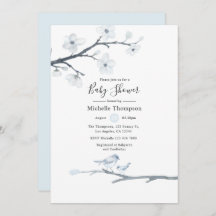 Cherry Blossom Birds Floral Baby Shower